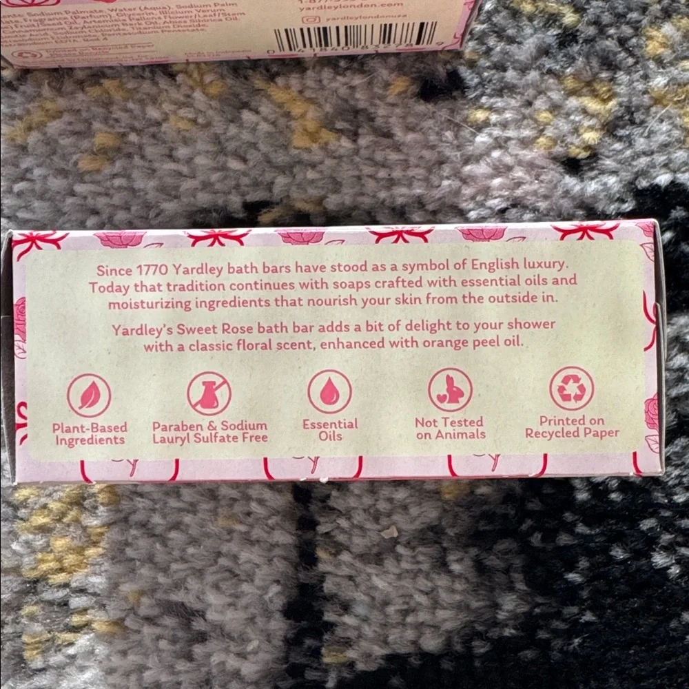 Yardley London Limited Edition Pretty & Pink Luxury Bath Bar Set NEW 🏷️